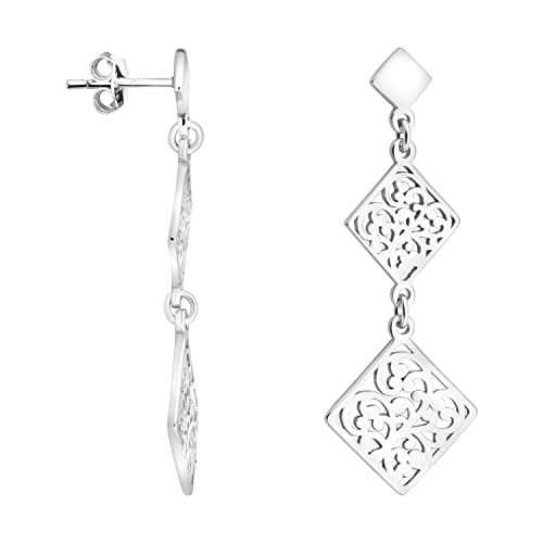 SOFIA MILANI - Damen Ohrringe 925 Silber - Ornamenten Viereck Ohrhänger - E1999 von Sofia Milani