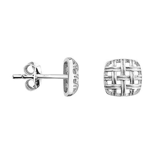 SOFIA MILANI - Damen Ohrringe 925 Silber - Quadrat Viereck Gitter Ohrstecker - E1414 von Sofia Milani