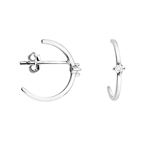 SOFIA MILANI - Damen Ohrringe 925 Silber - Zirkonia Steck Creole - E1514 SOFIA MILANI - Damen Ohrringe 925 Silber - Zirkonia Steck Creole - E1514 von Sofia Milani