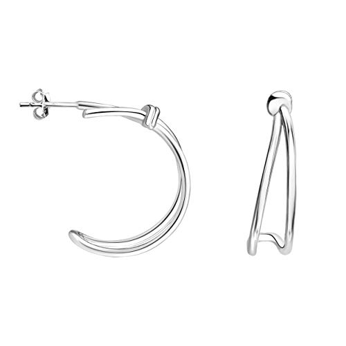 SOFIA MILANI - Damen Ohrringe 925 Silber - geöffnete Steck Creolen - 21007 von Sofia Milani