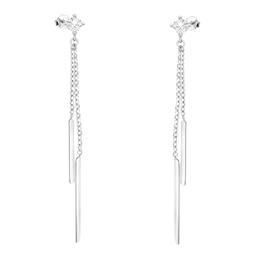 SOFIA MILANI - Damen Ohrringe 925 Silber - mit Zirkonia Stein - Stab Kugel Ohrhänger - 20676 von Sofia Milani