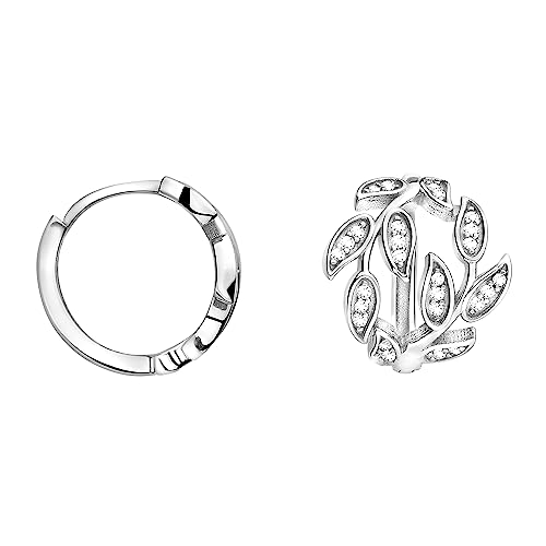 SOFIA MILANI - Damen Ohrringe 925 Silber - mit Zirkonia Steinen - Blatt Creole - E2230 SOFIA MILANI - Damen Ohrringe 925 Silber - mit Zirkonia Steinen - Blatt Creole - E2230 von Sofia Milani