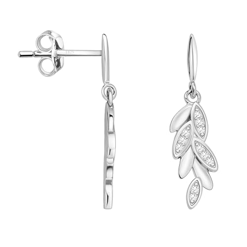 SOFIA MILANI - Damen Ohrringe 925 Silber - mit Zirkonia Steinen - Blatt Ohrhänger - 21045 von Sofia Milani