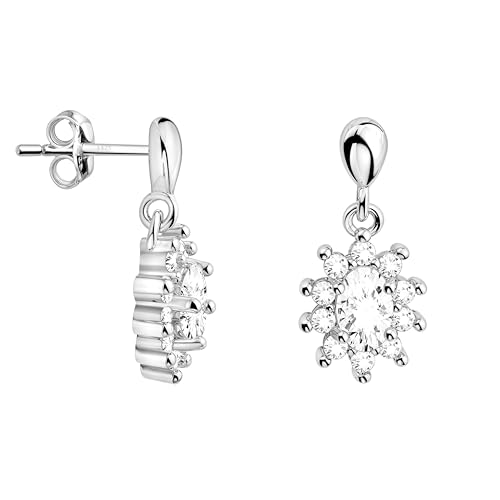 SOFIA MILANI - Damen Ohrringe 925 Silber - mit Zirkonia Steinen - Blumen Ohrhänger - E2411 von Sofia Milani