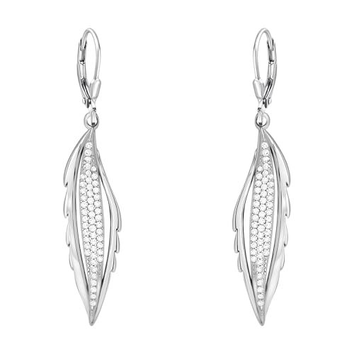 SOFIA MILANI - Damen Ohrringe 925 Silber - mit Zirkonia Steinen - Engel Flügel Ohrhänger - 20809 von Sofia Milani