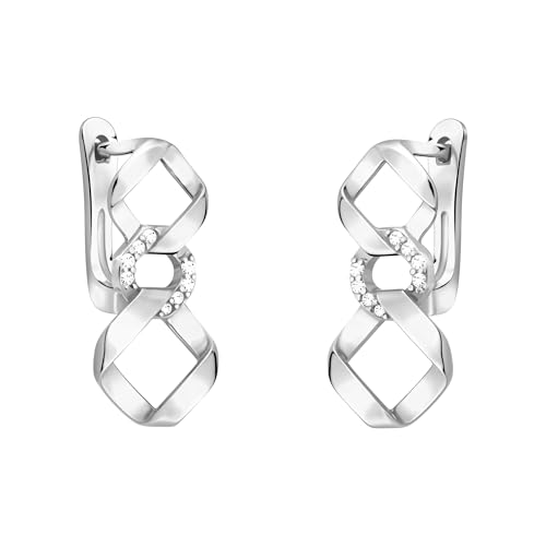 SOFIA MILANI - Damen Ohrringe 925 Silber - mit Zirkonia Steinen - Geometrie Ohrhänger - E2652 von Sofia Milani