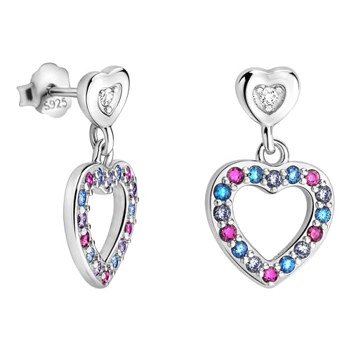 SOFIA MILANI - Damen Ohrringe 925 Silber - mit Zirkonia Steinen - Herz Ohrhänger - E2512 von Sofia Milani