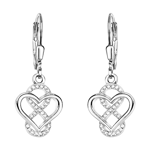 SOFIA MILANI - Damen Ohrringe 925 Silber - mit Zirkonia Steinen - Herz Unendlich Infinity Ohrhänger - E2216 SOFIA MILANI - Damen Ohrringe 925 Silber - mit Zirkonia Steinen - Herz Unendlich Infinity Ohrhänger - E2216 von Sofia Milani