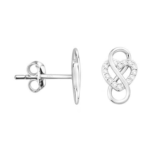 SOFIA MILANI - Damen Ohrringe 925 Silber - mit Zirkonia Steinen - Herz Unendlichkeit Ohrstecker - 20909 von Sofia Milani
