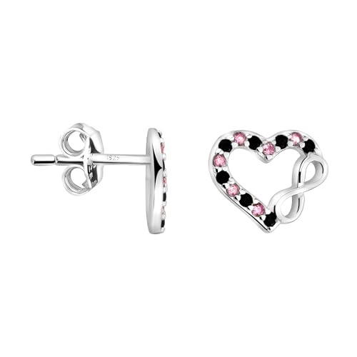 SOFIA MILANI - Damen Ohrringe 925 Silber - mit Zirkonia Steinen - Herz Unendlichkeit Ohrstecker - E2292 von Sofia Milani