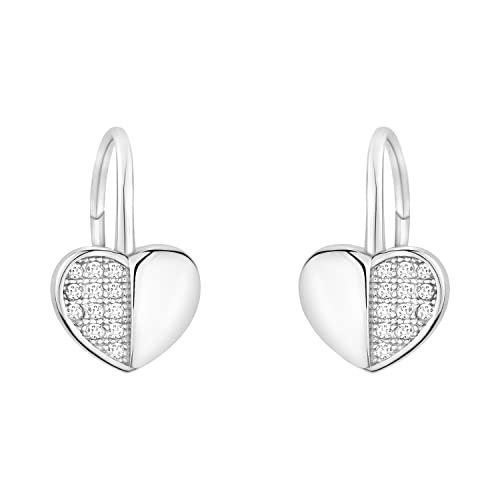SOFIA MILANI - Damen Ohrringe 925 Silber - mit Zirkonia Steinen - Herzen Ohrhänger - E1622 von Sofia Milani