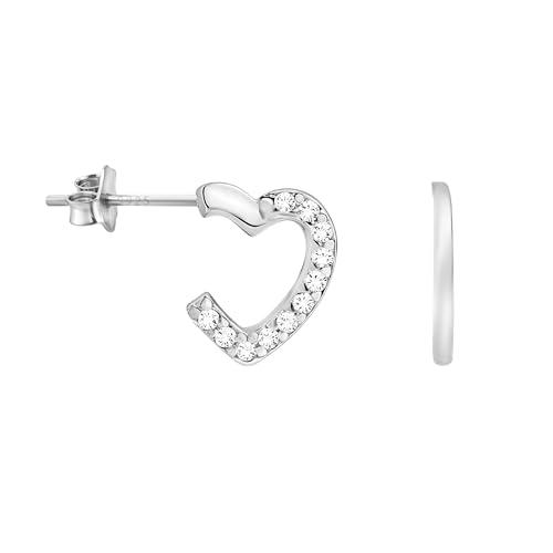SOFIA MILANI - Damen Ohrringe 925 Silber - mit Zirkonia Steinen - Herzen Ohrstecker - E1199 von Sofia Milani