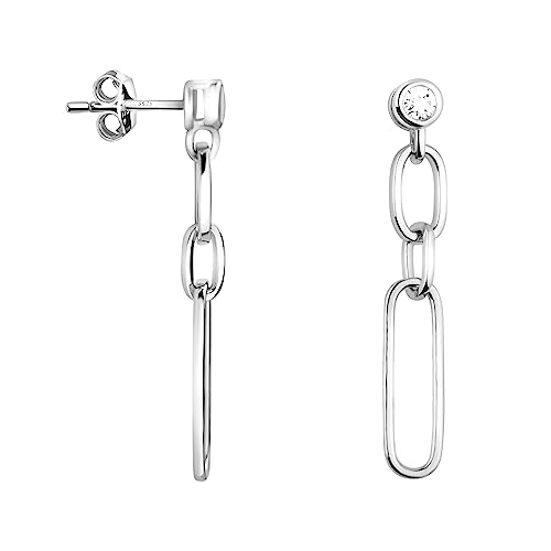 SOFIA MILANI - Damen Ohrringe 925 Silber - mit Zirkonia Steinen - Ketten Ohrhänger - E2040 von Sofia Milani