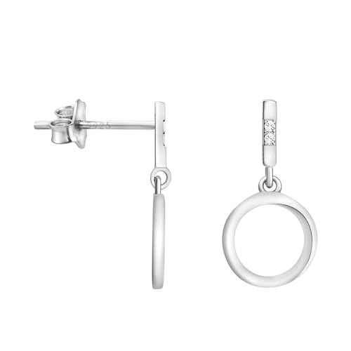 SOFIA MILANI - Damen Ohrringe 925 Silber - mit Zirkonia Steinen - Kreis Ohrhänger - E1942 von Sofia Milani