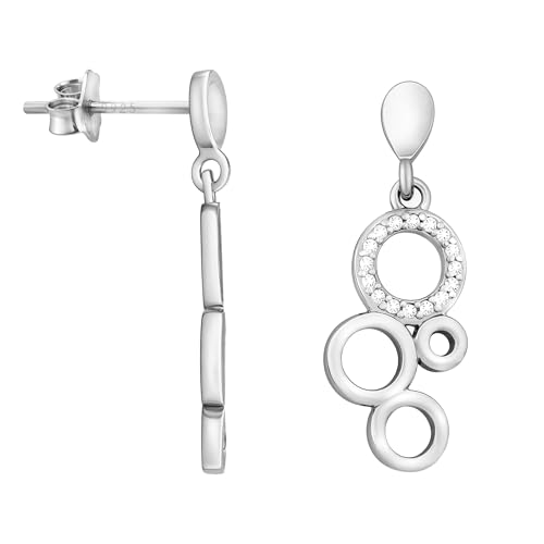 SOFIA MILANI - Damen Ohrringe 925 Silber - mit Zirkonia Steinen - Kreis Ohrhänger - E3088 von Sofia Milani