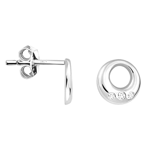 SOFIA MILANI - Damen Ohrringe 925 Silber - mit Zirkonia Steinen - Kreis Ohrstecker - E1656 von Sofia Milani