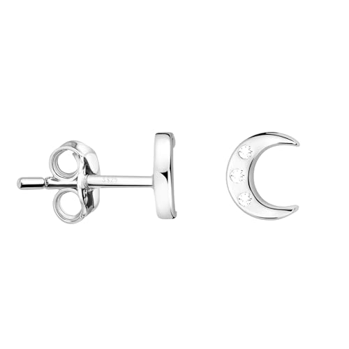 SOFIA MILANI - Damen Ohrringe 925 Silber - mit Zirkonia Steinen - Mond Ohrstecker - E2425 von Sofia Milani