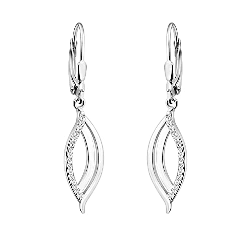 SOFIA MILANI - Damen Ohrringe 925 Silber - mit Zirkonia Steinen - Oval Ohrhänger - 20563 von Sofia Milani