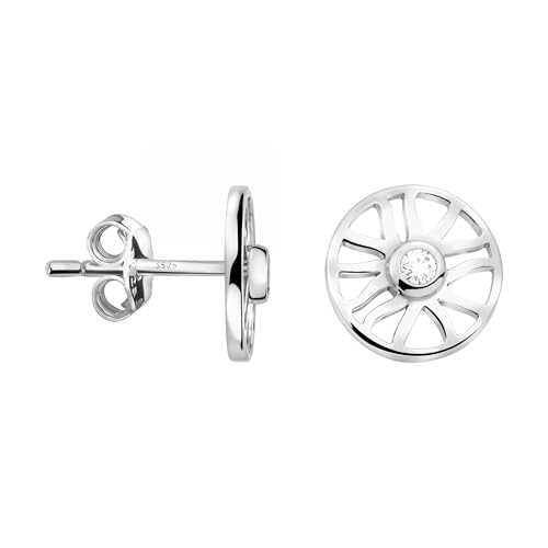 SOFIA MILANI - Damen Ohrringe 925 Silber - mit Zirkonia Steinen - Rad Ohrstecker - E2796 von Sofia Milani