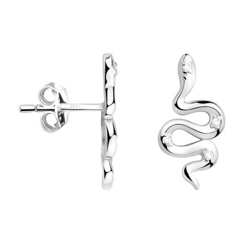 SOFIA MILANI - Damen Ohrringe 925 Silber - mit Zirkonia Steinen - Schlangen Ohrstecker - E2282 von Sofia Milani