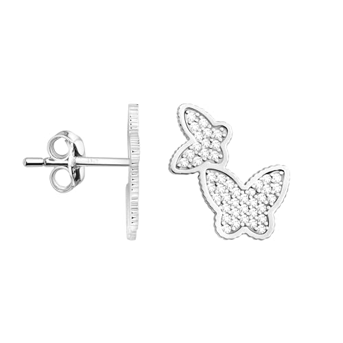 SOFIA MILANI - Damen Ohrringe 925 Silber - mit Zirkonia Steinen - Schmetterling Ohrstecker - E2607 von Sofia Milani