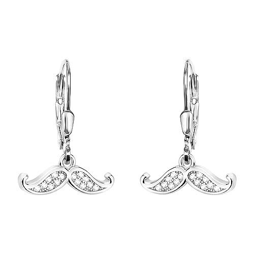 SOFIA MILANI - Damen Ohrringe 925 Silber - mit Zirkonia Steinen - Schnurrbart Ohrhänger - E2244 von Sofia Milani