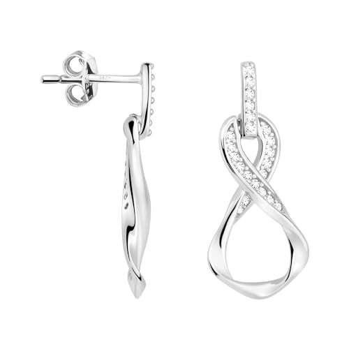 SOFIA MILANI - Damen Ohrringe 925 Silber - mit Zirkonia Steinen - Unendlich Infinity Ohrhänger - E2792 von Sofia Milani