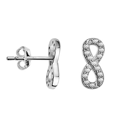 SOFIA MILANI - Damen Ohrringe 925 Silber - mit Zirkonia Steinen - Unendlich Zeichen Ohrstecker - 20153 von Sofia Milani