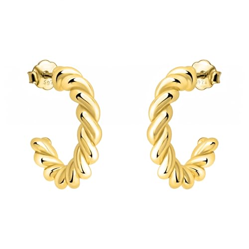 SOFIA MILANI - Damen Ohrringe 925 Silber - vergoldet/golden - Croissant Ohrstecker - E2715 von Sofia Milani