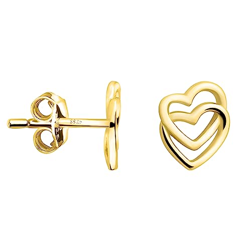 SOFIA MILANI - Damen Ohrringe 925 Silber - vergoldet/golden - Doppeltes Herz Ohrstecker - E2103 SOFIA MILANI - Damen Ohrringe 925 Silber - vergoldet/golden - Doppeltes Herz Ohrstecker - E2103 von Sofia Milani