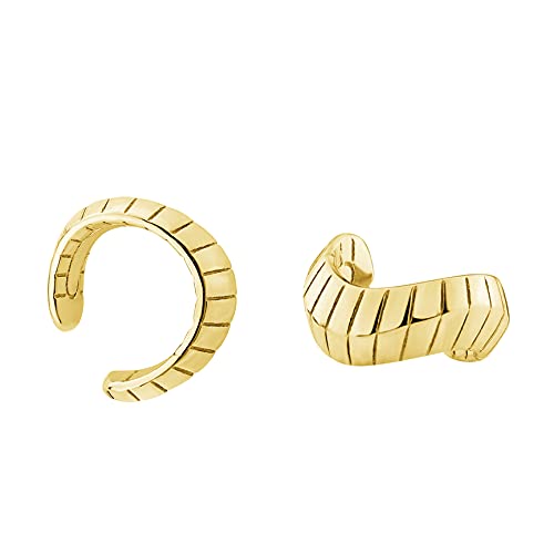 SOFIA MILANI - Damen Ohrringe 925 Silber - vergoldet/golden - Fake Piercing Manschetten Creolen - 20969 von Sofia Milani