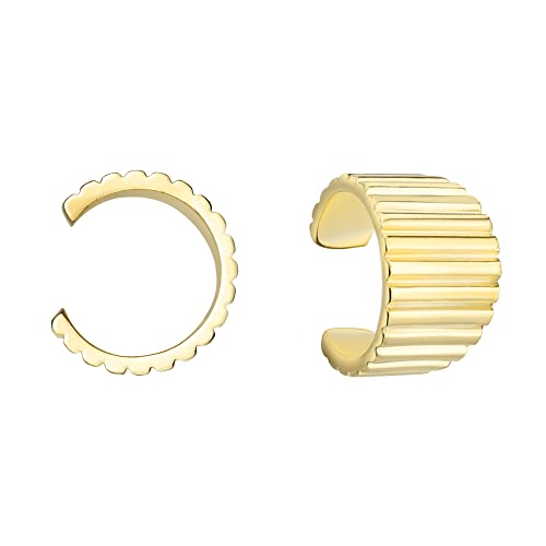 SOFIA MILANI - Damen Ohrringe 925 Silber - vergoldet/golden - Geriffelte Ear Cuffs - E1252 von Sofia Milani