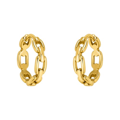 SOFIA MILANI - Damen Ohrringe 925 Silber - vergoldet/golden - Glieder Ketten Creole - E3051 von Sofia Milani