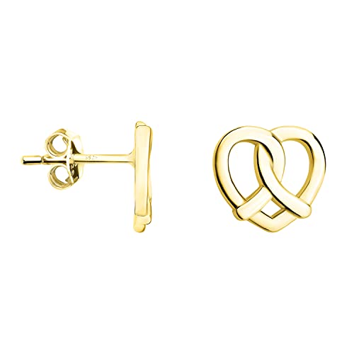 SOFIA MILANI - Damen Ohrringe 925 Silber - vergoldet/golden - Herzen Brezel Ohrstecker - E1204 von Sofia Milani