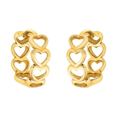 SOFIA MILANI - Damen Ohrringe 925 Silber - vergoldet/golden - Herzen Creole - E3049 von Sofia Milani
