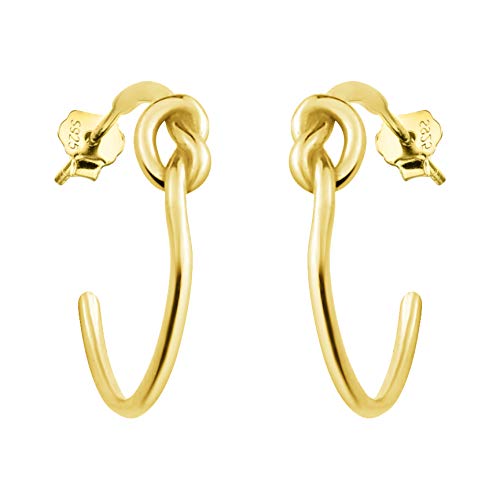 SOFIA MILANI - Damen Ohrringe 925 Silber - vergoldet/golden - Knoten Steck Creolen - 20934 von Sofia Milani