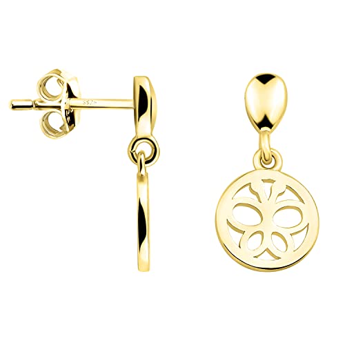 SOFIA MILANI - Damen Ohrringe 925 Silber - vergoldet/golden - Kreis Schmetterling Ohrhänger - E1667 von Sofia Milani