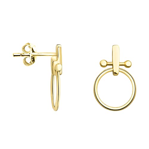 SOFIA MILANI - Damen Ohrringe 925 Silber - vergoldet/golden - Kreis Venus Weiblichkeits Symbol Ohrstecker - E1419 von Sofia Milani