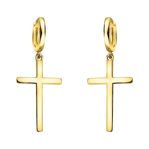 SOFIA MILANI - Damen Ohrringe 925 Silber - vergoldet/golden - Kreuz Ohrhänger - E2055 von Sofia Milani