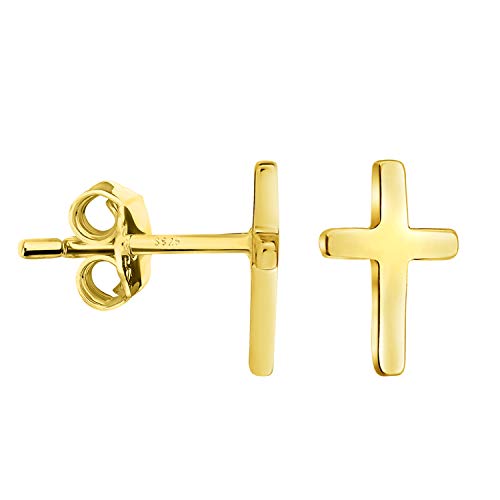 SOFIA MILANI - Damen Ohrringe 925 Silber - vergoldet/golden - Kreuz Ohrstecker - 20903 von Sofia Milani