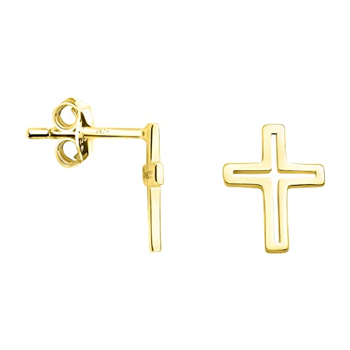 SOFIA MILANI - Damen Ohrringe 925 Silber - vergoldet/golden - Kreuz Ohrstecker - E1643 von Sofia Milani