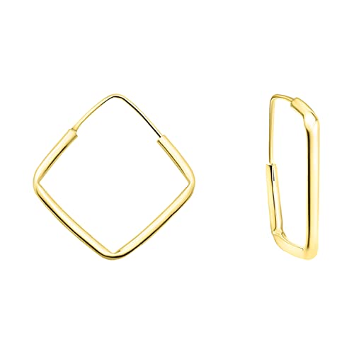 SOFIA MILANI - Damen Ohrringe 925 Silber - vergoldet/golden - Quadrat Viereck Ohrhänger - E1495 von Sofia Milani