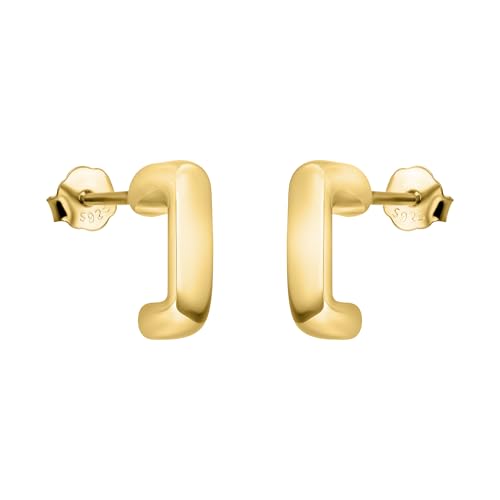 SOFIA MILANI - Damen Ohrringe 925 Silber - vergoldet/golden - Quadrat Viereck Steck Creole - E1509 von Sofia Milani