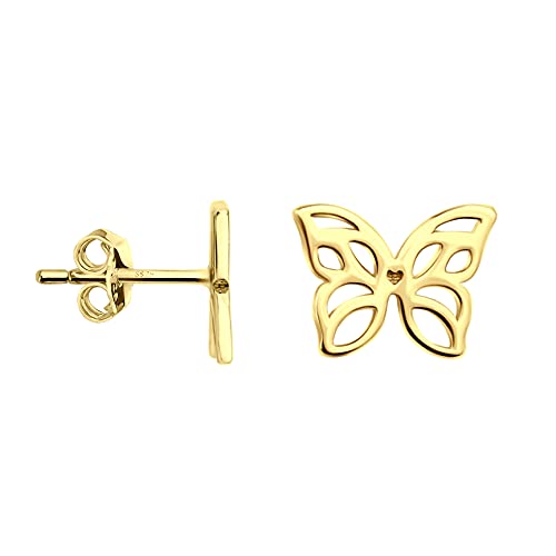 SOFIA MILANI - Damen Ohrringe 925 Silber - vergoldet/golden - Schmetterling Ohrstecker - 21130 von Sofia Milani