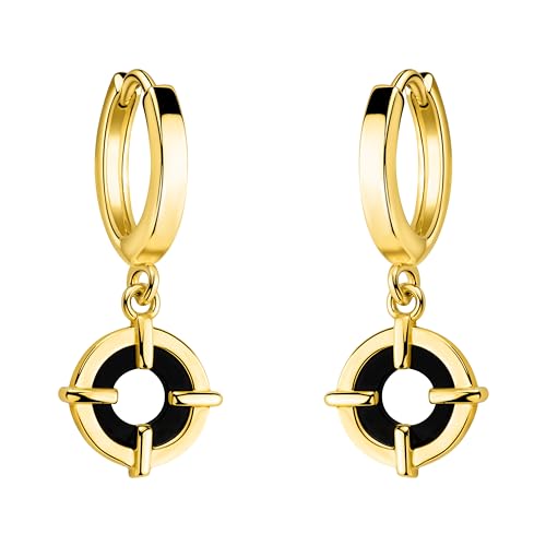 SOFIA MILANI - Damen Ohrringe 925 Silber - vergoldet/golden - Schwarzer Kreis Creole - E2472 SOFIA MILANI - Damen Ohrringe 925 Silber - vergoldet/golden - Schwarzer Kreis Creole - E2472 von Sofia Milani