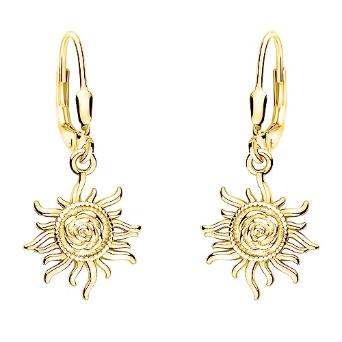 SOFIA MILANI - Damen Ohrringe 925 Silber - vergoldet/golden - Sonnen Ohrhänger - E2175 von Sofia Milani