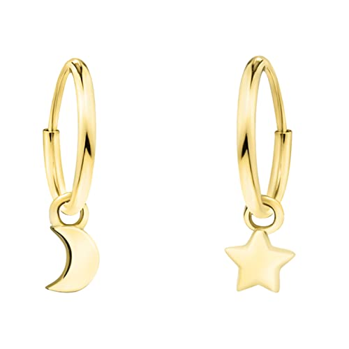 SOFIA MILANI - Damen Ohrringe 925 Silber - vergoldet/golden - Sternen Mond Ohrhänger - E1332 von Sofia Milani