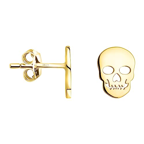 SOFIA MILANI - Damen Ohrringe 925 Silber - vergoldet/golden - Totenkopf Ohrstecker - E2211 von Sofia Milani