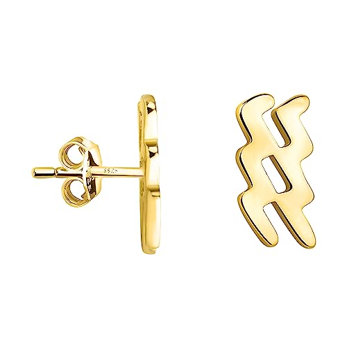 SOFIA MILANI - Damen Ohrringe 925 Silber - vergoldet/golden - Wassermann Sternzeichen Ohrstecker - E2085 von Sofia Milani