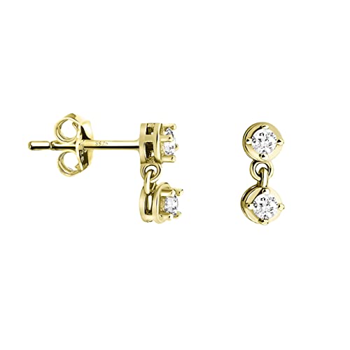 SOFIA MILANI - Damen Ohrringe 925 Silber - vergoldet/golden - Zirkonia Ohrstecker - E1551 von Sofia Milani